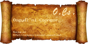 Osgyáni Csongor névjegykártya